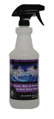 Empty 32 ounce bottle of purple Slice spray wax