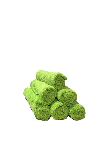 Green microfiber towels